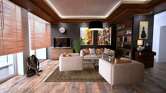 photo d'un intérieur moderne à l'ambiance chaleureuse